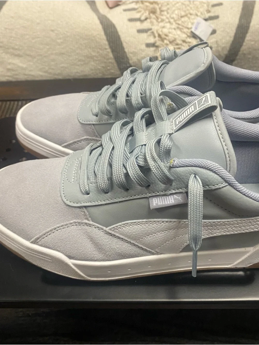 Puma SoftFoam+ Gray Sneakers Suede Leather Low Top Men’s 8.5